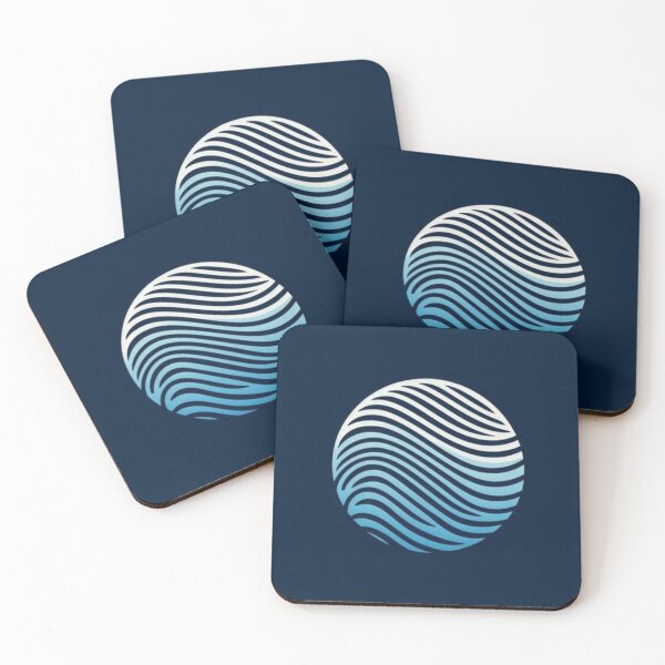 Item preview, Minimalist Wave Pattern Using Two Blue Shades. designed and sold by IrsathThaslima.