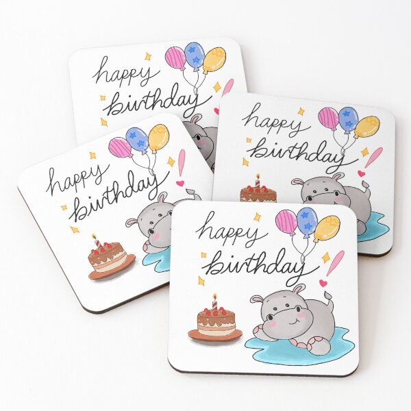 Item preview, Moodeng Happy Birthday card designed and sold by HappyHatty.