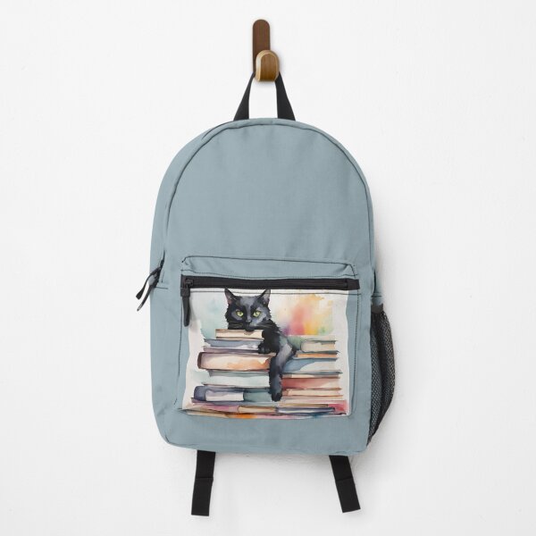 Item preview, Black Cat and Books, Black cat sitting on books, black cat, books designed and sold by KolorellaS.