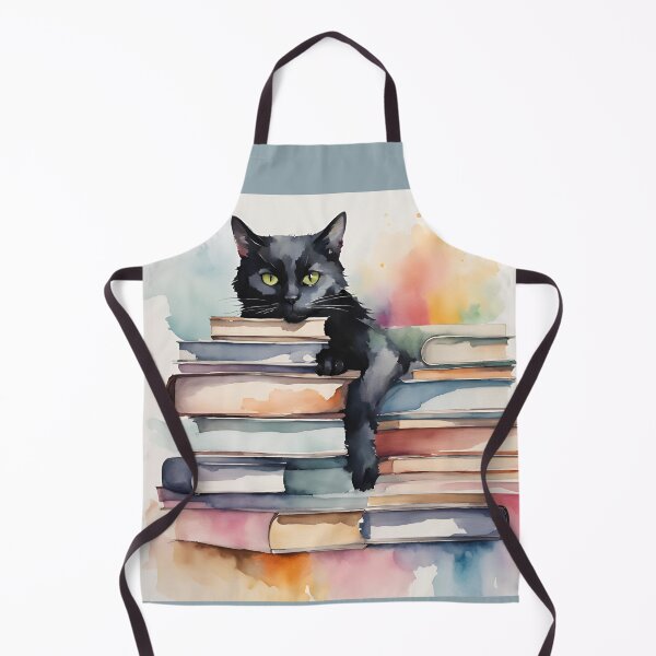 Item preview, Black Cat and Books, Black cat sitting on books, black cat, books designed and sold by KolorellaS.