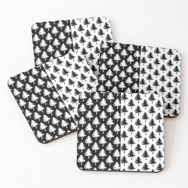 Item preview, Black White Tree Shapes Illustration Pattern designed and sold by PatternTitan.
