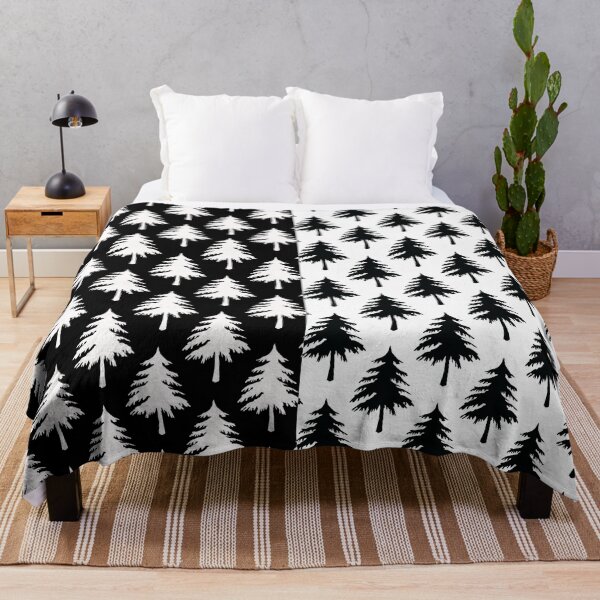 Item preview, Black White Tree Shapes Illustration Pattern designed and sold by PatternTitan.