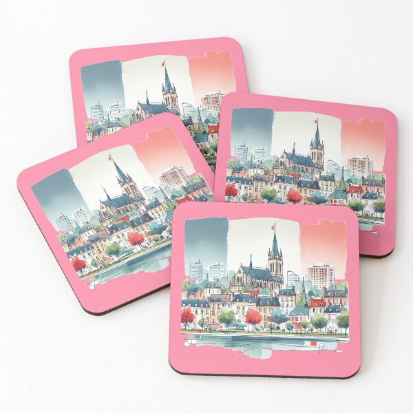 Item preview, Vichy France Skyline in Retro Minimalist Watercolors,   designed and sold by PaintMeWorld.