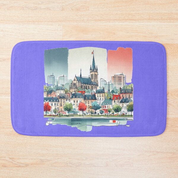 Item preview, Vichy France Skyline in Retro Minimalist Watercolors,   designed and sold by PaintMeWorld.