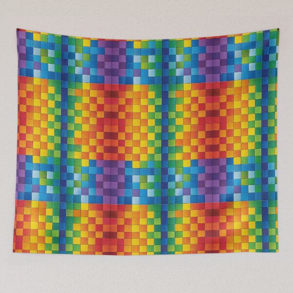 Artikelvorschau, Regenbogen Pixelart Buntes Schachbrettmuster entworfen und verkauft von PatternBestFan.