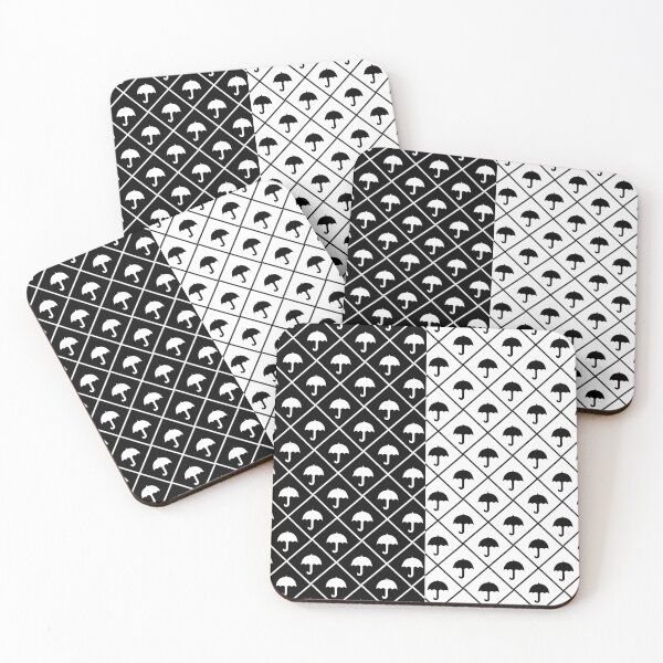 Item preview, Black White Umbrella Quatrefoil Plaid Pattern designed and sold by PatternTitan.