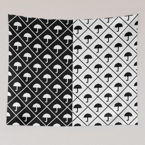 Item preview, Black White Umbrella Quatrefoil Plaid Pattern designed and sold by PatternTitan.