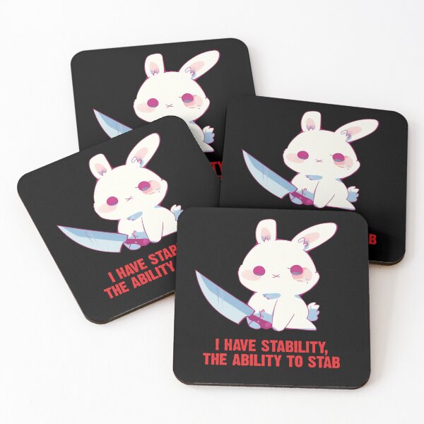 Item preview, I have stability, The ability to stab - Cute Funny Rabbit Holding Knife designed and sold by aresmeris.