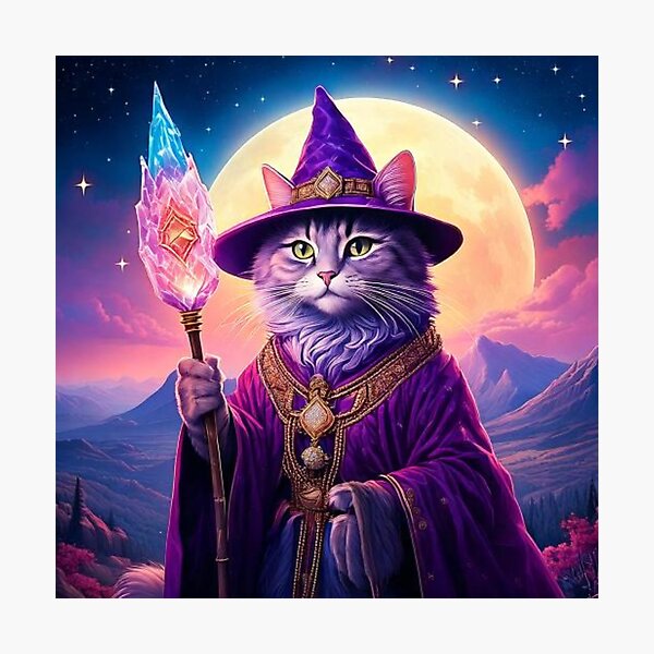 Item preview, The Enigmatic Cat Wizard designed and sold by invaderdj.