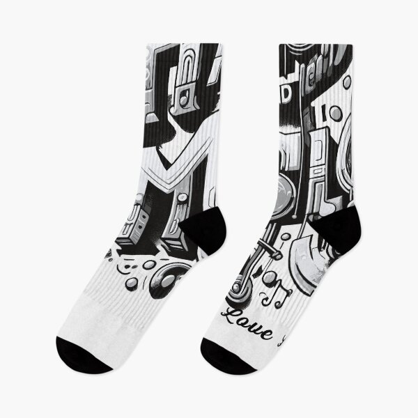Item preview, We love Lofi music, Rumhänger Music Logo black and white designed and sold by Salimgor Hangaround Music.