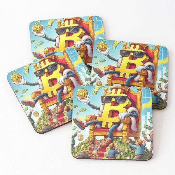 Item preview, Funny Bitcoin Cartoon - Crypto Throne Meme designed and sold by mkzmerch.