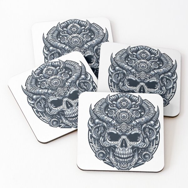 Item preview, Skull with Horns Bluish designed and sold by Salimgor Hangaround Music.