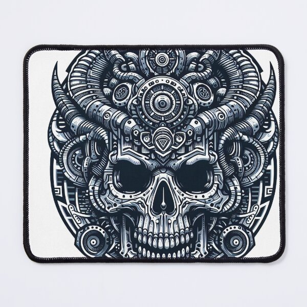 Item preview, Skull with Horns Bluish designed and sold by Salimgor Hangaround Music.