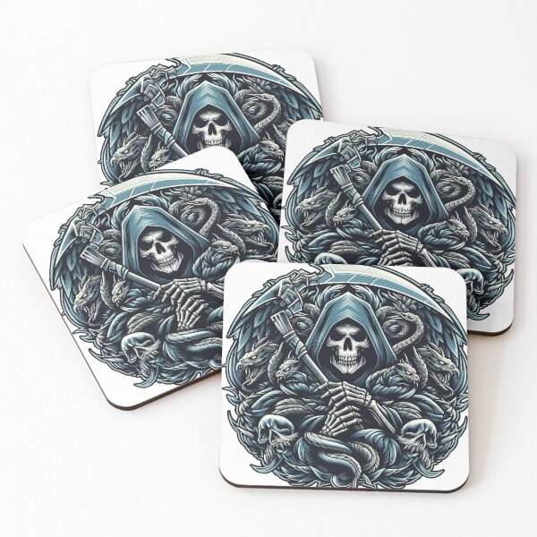 Item preview, Death, Grim Reaper in Black Blue Horror Design, Halloween, Logo designed and sold by Salimgor Hangaround Music.