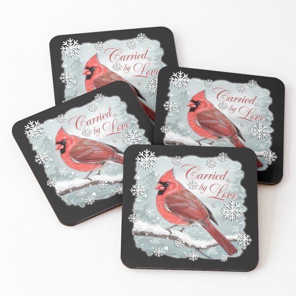 Item preview, Cardinal Bird INspirational Quote Carried by Love Red Cardinals designed and sold by Cute & Sassy Custom Gifting Boutiques.
