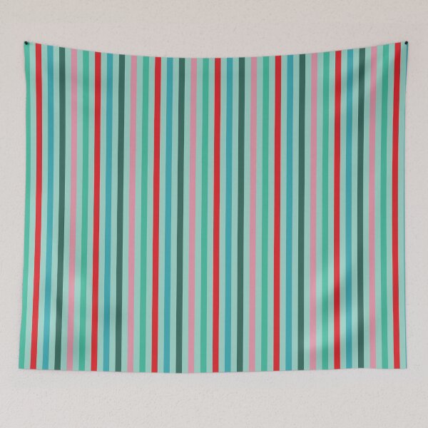 Item preview, Multi-coloured Stripes Pattern on Mint Green designed and sold by scome.