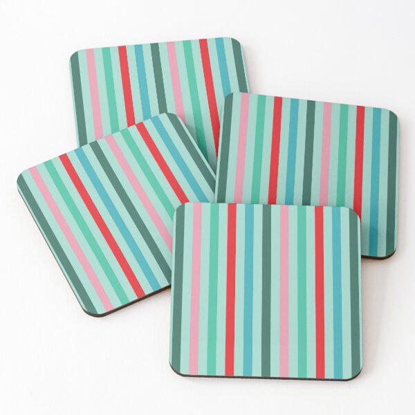 Item preview, Multi-coloured Stripes Pattern on Mint Green designed and sold by scome.
