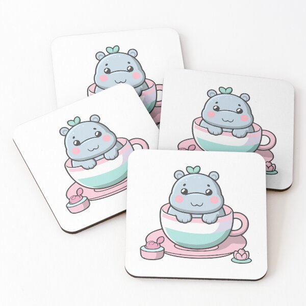 Item preview, Charming Moo deng  in Teacup T-Shirt Design Sticker designed and sold by CreativeTomb.