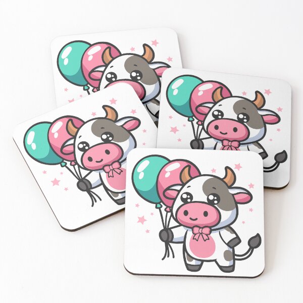 Item preview, Cute Cow with Balloons – T-Shirts & Stickers Design designed and sold by CreativeTomb.