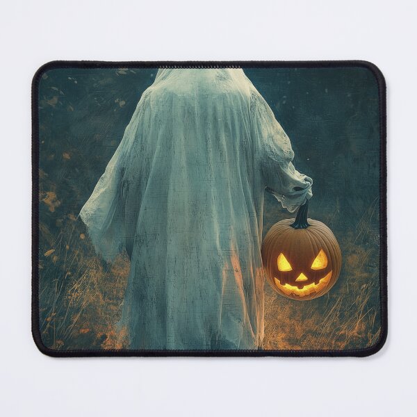 Item preview, Back View Ghost with Pumpkin Lantern | Spooky Halloween Design designed and sold by Moments-Studio.