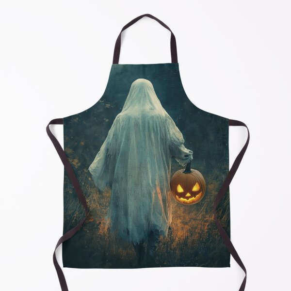 Item preview, Back View Ghost with Pumpkin Lantern | Spooky Halloween Design designed and sold by Moments-Studio.