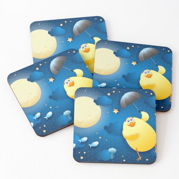 Item preview, Flying away, chick and umbrella at night designed and sold by LuisaVenturoli.