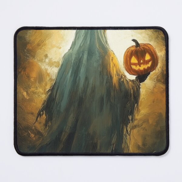 Item preview, Ghost Holding Pumpkin Lantern | Back View Minimalist Halloween Art designed and sold by Moments-Studio.