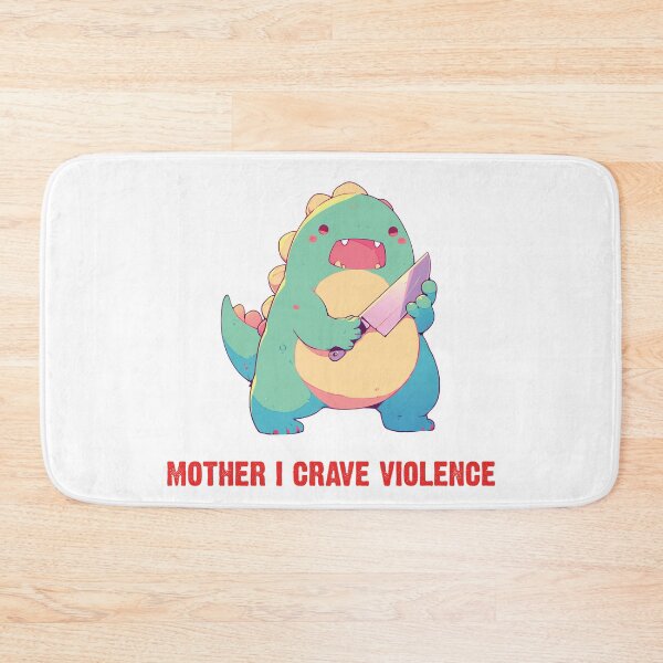 Item preview, Mother I Crave Violence - Cute Funny T-rex Dinosaur Holding Knife designed and sold by aresmeris.