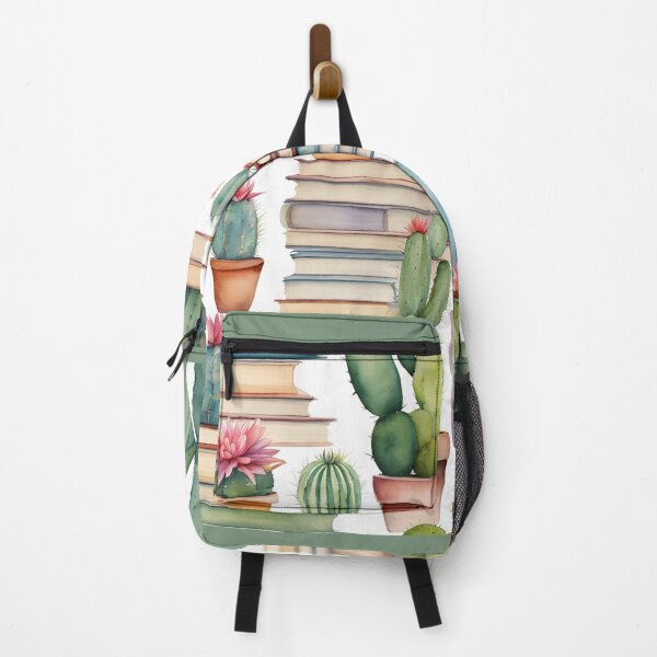 Item preview, I love books and cacti, Cacti in Pots on Books, vintage books, designed and sold by KolorellaS.