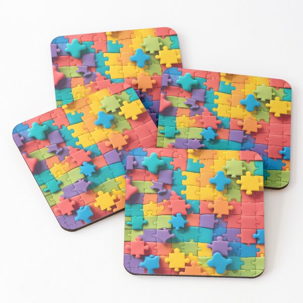 Item preview, Colorful clay puzzle pieces designed and sold by NolineXpression.
