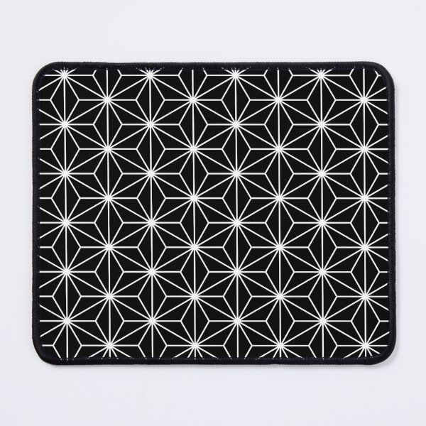 Item preview, White on Black Asanoha Japanese Pattern designed and sold by starrylite.