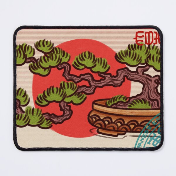Item preview, Bonsai tree vintage post stamp designed and sold by NevermindOnArt.
