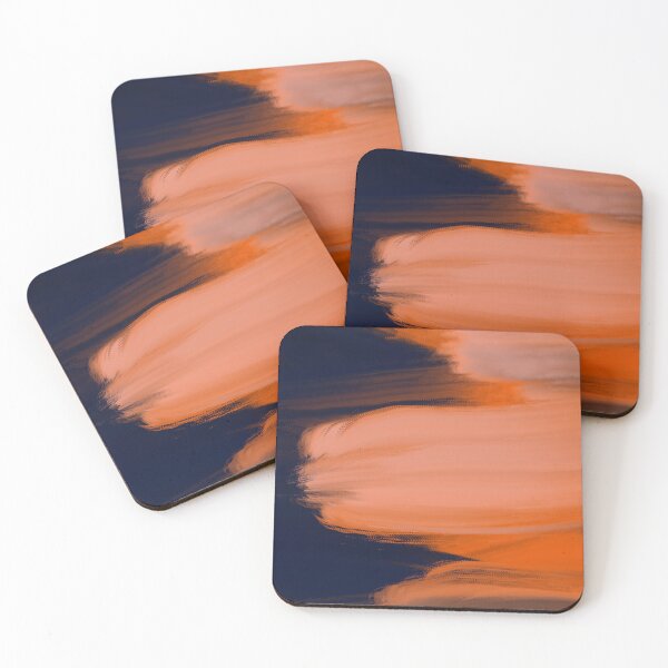 Item preview, Night Orange Abstract Art - Bold Navy and Fiery Sunset Gradient Digital Painting designed and sold by angelyara.