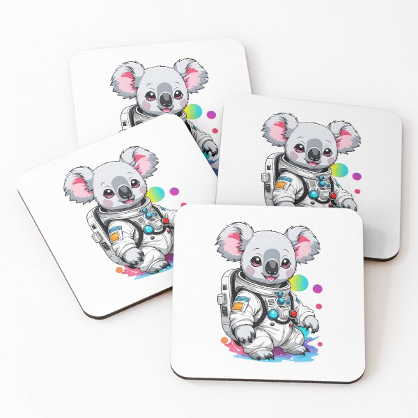 Aperçu de l'œuvre Adorable koala astronaute avec des globes flottants colorés créée et vendue par RetroPop23.