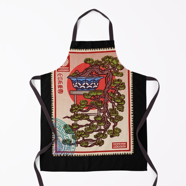 Item preview, Bonsai tree vintage post stamp designed and sold by NevermindOnArt.
