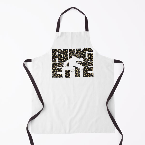 Item preview, Ringette goalie silhuette in black and gold cheetah pattern designed and sold by EmeraldeaArt.