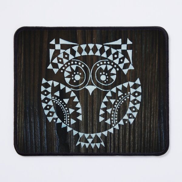 Item preview, owl, board, wood, bird, owl pattern, pictogram, black and white pattern designed and sold by JoannaLasGalery.