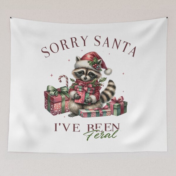 Item preview, Sorry Santa I've Been Feral Feral Raccoon Christmas designed and sold by spirorinin.