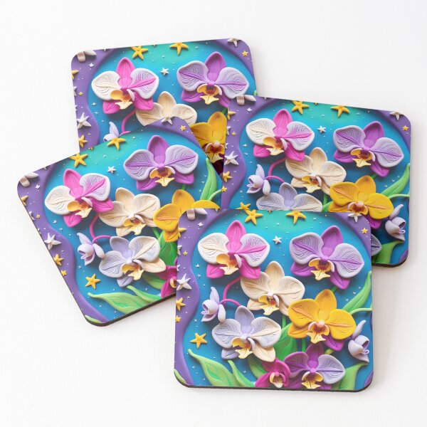Item preview, Clay starry orchids  designed and sold by NolineXpression.