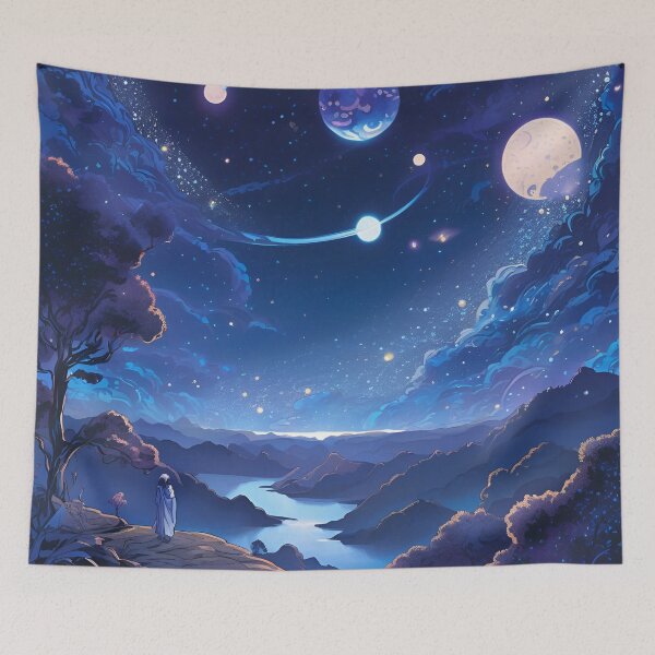 Item preview, Cosmic Dreamlike Night Landscape designed and sold by stefan21244.