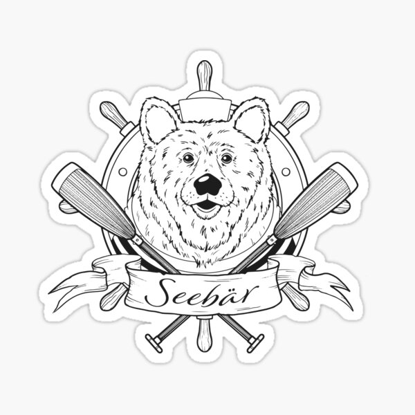 Seebär / Lineart / schwarz Sticker