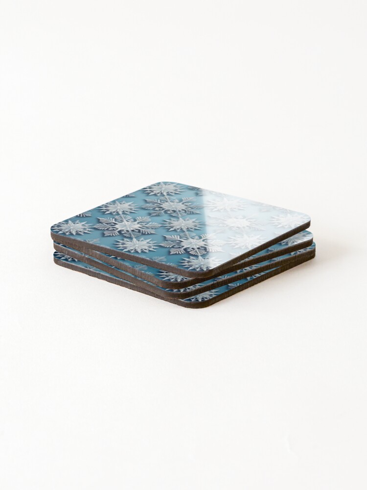 Thumbnail 4 of 5, Coasters (Set of 4), Elegant Snowflake Pattern designed and sold by RaiyaTees.