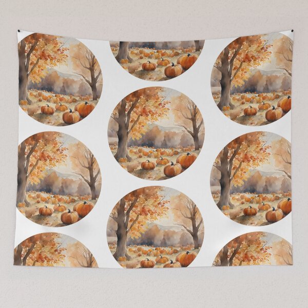 Item preview,   Fall Pumpkin Path, fall vibes, spirit week, vintage cute halloween, watercolor pattern designed and sold by KolorellaS.