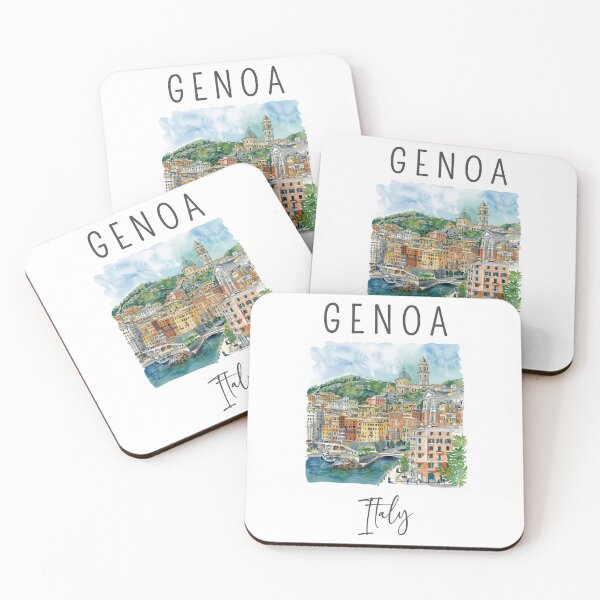 Item preview, A Watercolor Design of Genoa - Italy  designed and sold by Sketch-Shack.