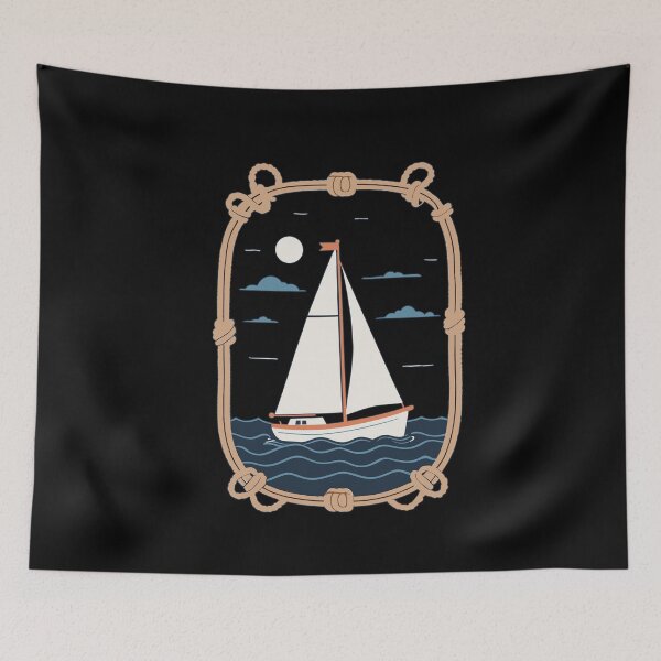 Item preview, Sailboat Adventure By The Sea Night designed and sold by LuminOrb.