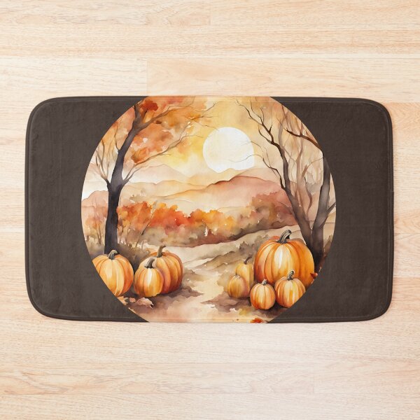 Item preview,  Fall Pumpkin Path, fall vibes, spirit week, vintage cute halloween, watercolor pattern designed and sold by KolorellaS.