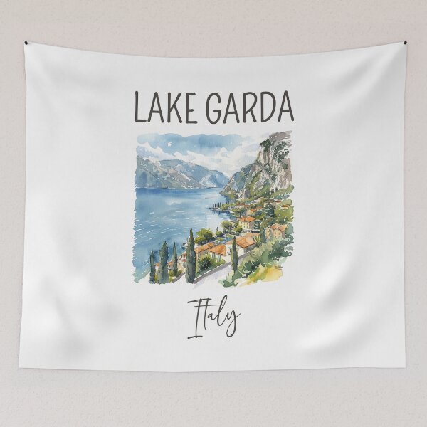 Item preview, A Watercolor Design of Lake Garda - Italy  designed and sold by Sketch-Shack.