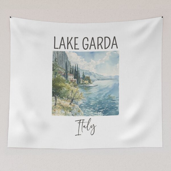 Item preview, A Watercolor Design of Lake Garda - Italy  designed and sold by Sketch-Shack.