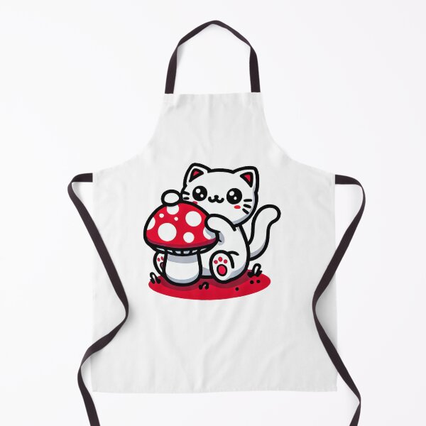 Item preview, Cute kitty playing with mushroom designed and sold by RetroPop23.