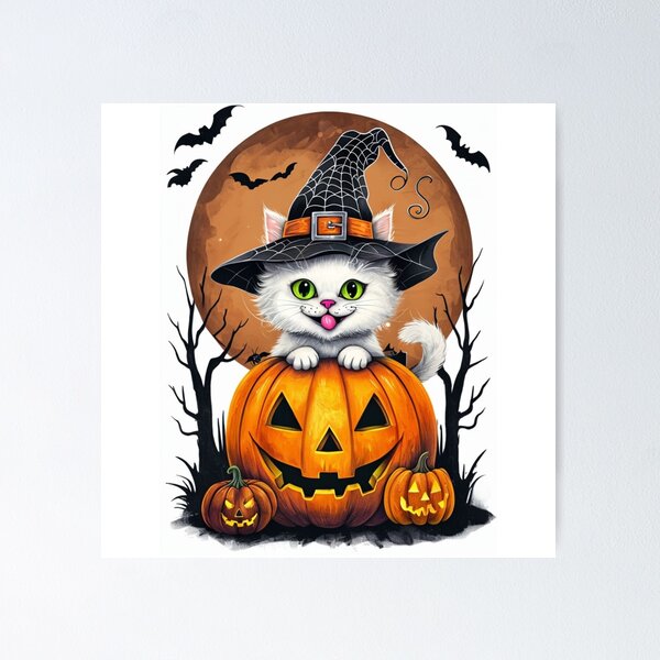 Item preview, Spooky Halloween Cat designed and sold by ViralThreadsCo.